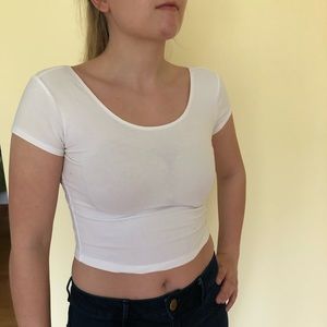 Garage White Crop Top